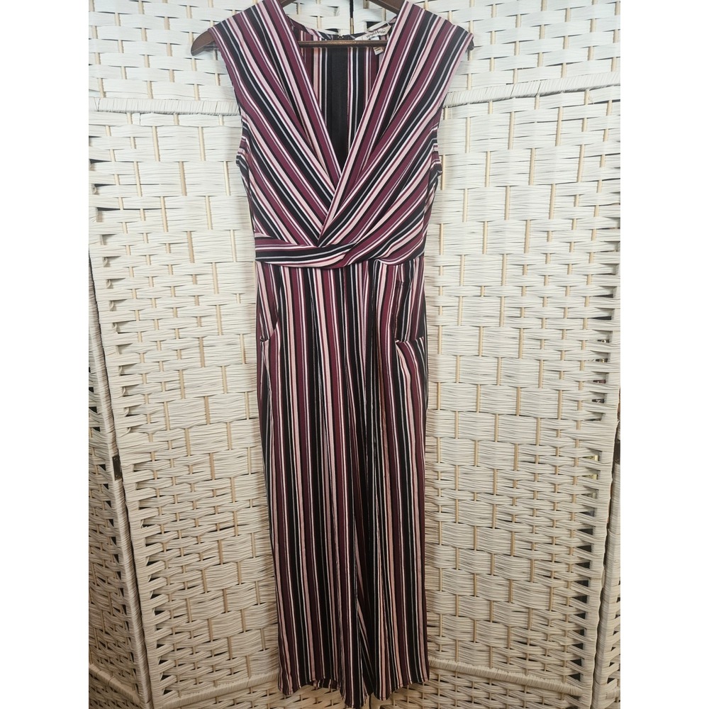 Speechless Womens XS Striped Wrap Jumpsuit Date Party  Night Out